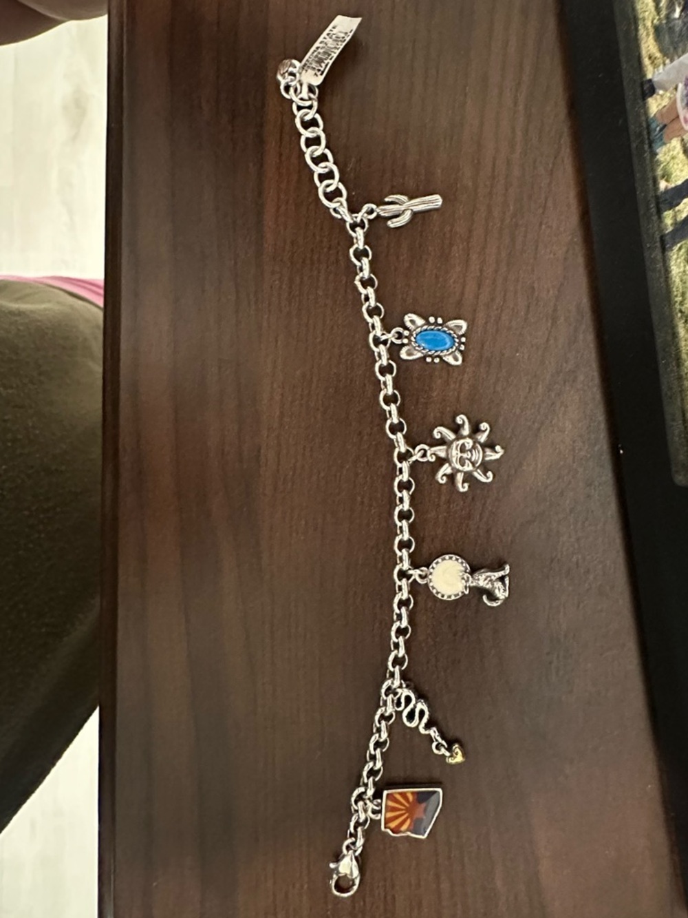 Brighton Silver Charm Bracelet with Arizona themed Accents